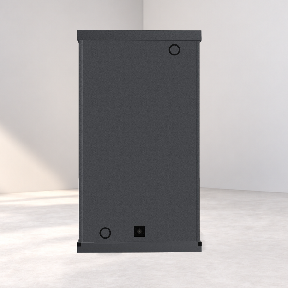 LA Vocal Booths 4x4 Basic exterior with structural vent rings and no airflow boxes