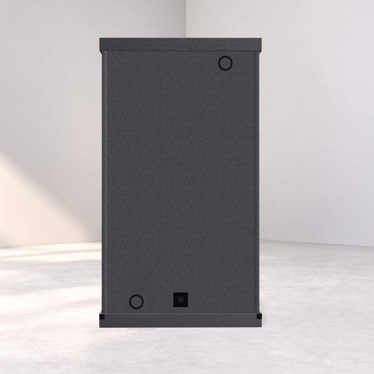LA Vocal Booths 4x6 Basic exterior with structural vent rings and no airflow boxes