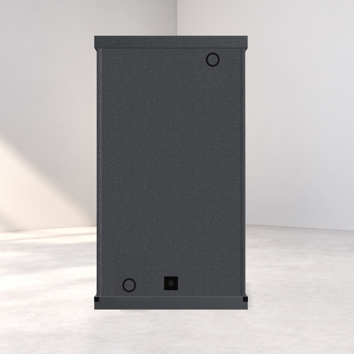 LA Vocal Booths 4x8 Basic exterior with structural vent rings and no airflow boxes