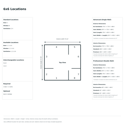 LA Vocal Booths 6x6 Universal locations diagram