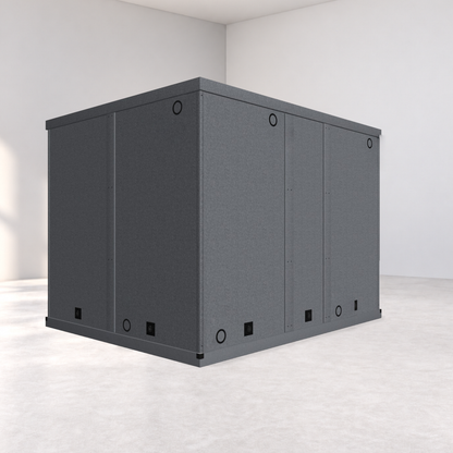 LA Vocal Booths 8x10 Basic exterior with structural vent rings and no airflow boxes