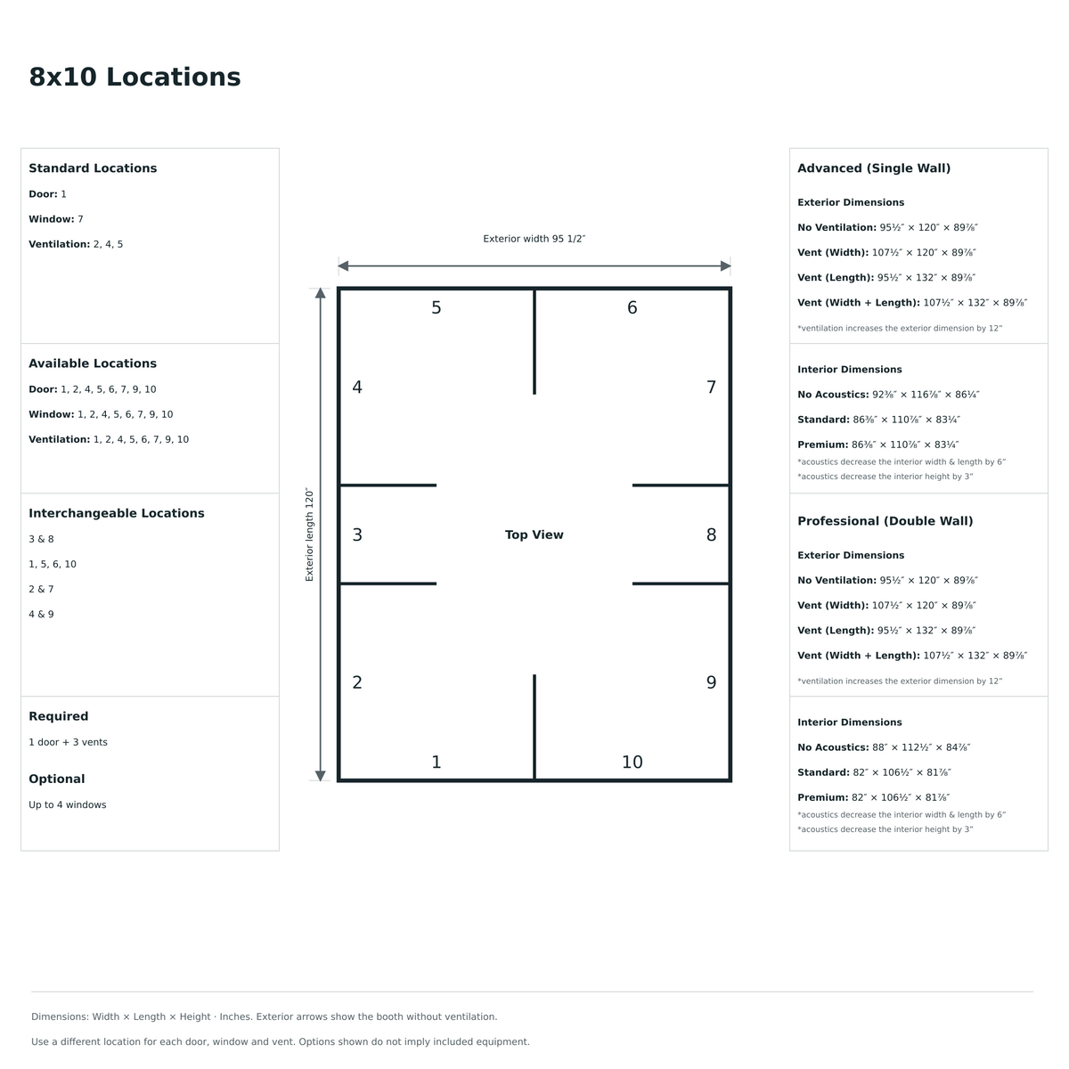 LA Vocal Booths 8x10 Universal locations diagram