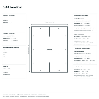 LA Vocal Booths 8x10 Universal locations diagram